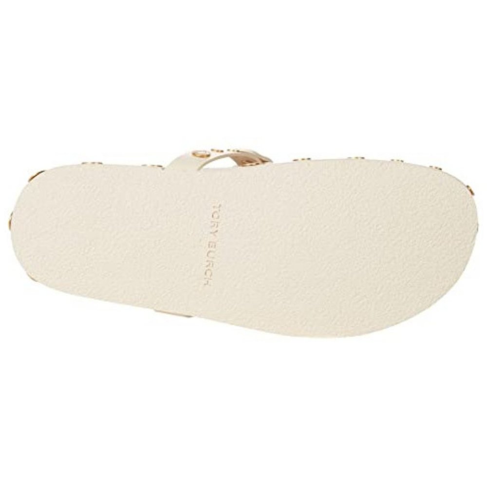 Tory Burch Miller LAST ONES! Cloud Coin Thong Sandals New Cream Ivory Leather - Picture 9 of 11